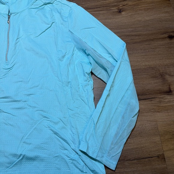 Ibkul Top Women XXL 1/4 Zip Shirt Vented Mesh Arms Blue Mock Long Sleeve Golf - Picture 3 of 11